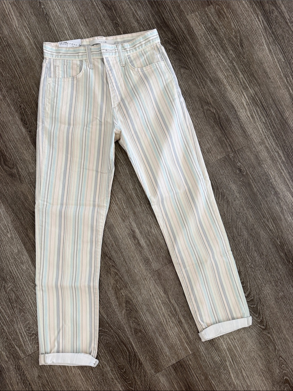 Joe’s jeans the Luna high rise cigarette straight leg ankle striped retro 26 NWT